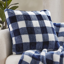 Gingham Faux Fur Cushion