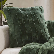 Basketweave Faux Fur Cushion