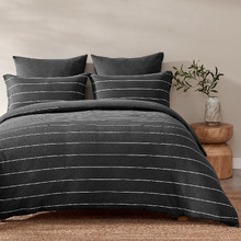 Charcoal Ceres Reversible Cotton Jersey Quilt Cover Set
