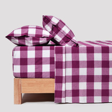 Azari Yarn-Dyed Gingham Washed Cotton Sheet Set