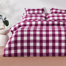 Berry Azari Yarn-Dyed Gingham Washed Cotton Quilt Cover Set