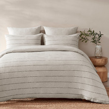 Oatmeal Ceres Reversible Cotton Jersey Quilt Cover Set