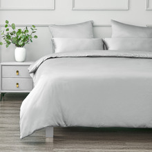 Grey Matte Satin Quilt Cover Set