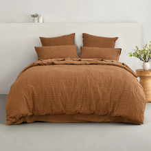 Rust Delphine Seersucker Quilt Cover Set