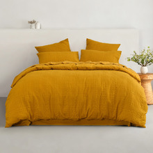 Mustard Delphine Seersucker Quilt Cover Set
