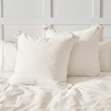 Carmine Washed Cotton European Pillowcases (Set of 2)