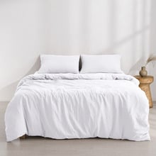 White Washed Microfibre Quilt Cover Set