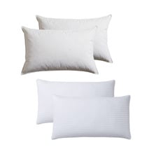 Goose Feather & Down Pillow & Protector Set