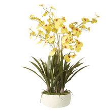 66cm Yellow Potted Faux Dancing Orchid