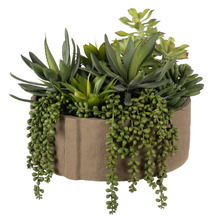 28cm Potted Faux Succulent Mixed Arrangement