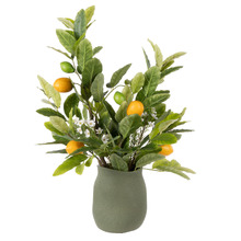 46cm Faux Citrus Leaf Arrangement with Ceramic Pot