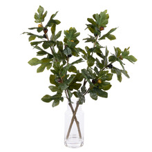 83cm Faux Fig Sprays with Glass Vase