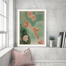 Swim For Love Canvas Wall Art