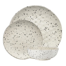 18 Piece Polka Ecology Speckle Stoneware Dinner Set