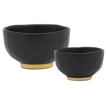 2 Piece Ebony Speckle Stoneware Noodle Bowl Set