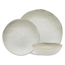 12 Piece Linen Stoneware Dinner Set