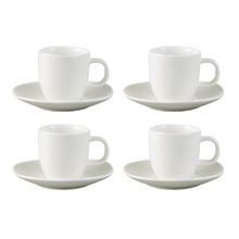 Haven 80ml Porcelain Espresso Cups & Saucers (Set of 4)