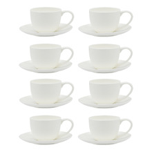 Canvas 100ml Fine Bone China Teacups & Saucers (Set of 8)