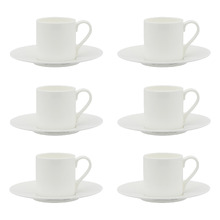 Canvas 90ml Fine Bone China Espresso Cups & Saucers (Set of 6)