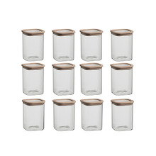 Store Square Glass Canisters (Set of 12)