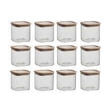 Store Square Glass Canisters (Set of 12)