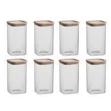 Store Square Glass Canisters (Set of 8)