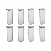 Store Square Glass Canisters (Set of 8)