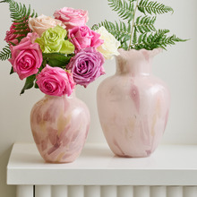 2 Piece Frill Soda Lime Glass Vase Set