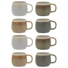 8 Piece Bulb Stripe 360ml Stoneware Mug Set