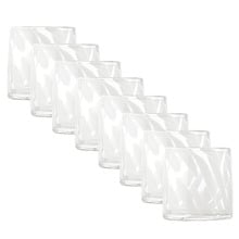 White Camille 260ml Glass Tumblers (Set of 8)
