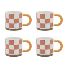 Modelli Checkers 330ml Stoneware Mugs (Set of 4)