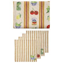 5 Piece Valentina Cotton Tablecloth & Napkin Set