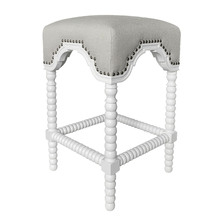 65cm White Bobbin Barstool