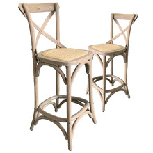 66cm Kasan Oak Wood Barstools (Set of 2)