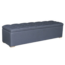 Charcoal Chelsea Linen Storage Ottoman