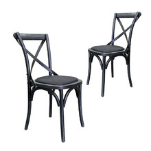 Black Kasan Wooden Dining Chairs (Set of 2)