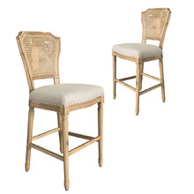 65cm Rosalie Oak Wood Barstools (Set of 2)