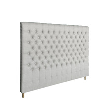 Oatmeal Chesterfield Linen King Bed Head