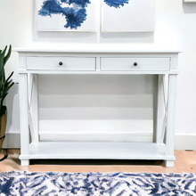 Hamptons X-Brace 2 Drawer Birch Console Table