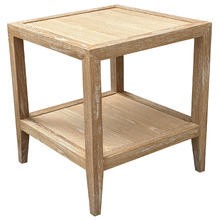 French Oak Wood Side Table