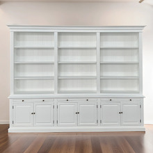 French 3 Bay Birch Wood Bookcase