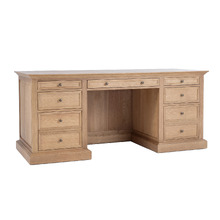 Bettina 7 Drawer Oak Wood Executive Desk
