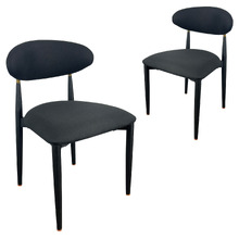 Jamie Oak Wood & Linen Dining Chairs (Set of 2)