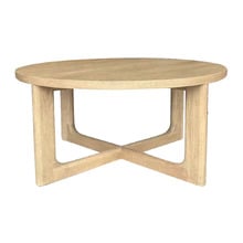 Emery Round Oak Wood Coffee Table