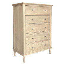 Evelyn 5 Drawer Oak Wood Tallboy