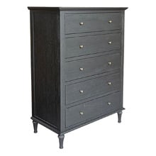 Evelyn 5 Drawer Oak Wood Tallboy
