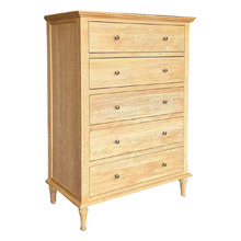 Evelyn 5 Drawer Oak Wood Tallboy