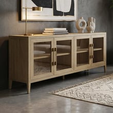 Balto 4 Door Oak Wood Sideboard Buffet