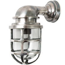Porto Glass Lantern in Antique Silver