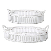 2 Piece Bahama Rattan Tray Set